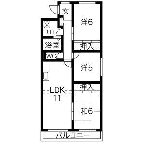 アイステージ山鼻(3LDK/2階)の間取り写真