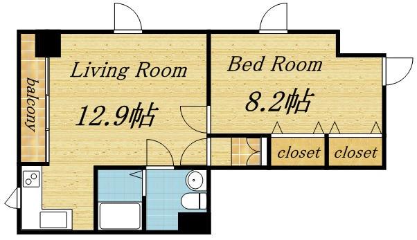 ネオアージュ大通西(1LDK/8階)の間取り写真