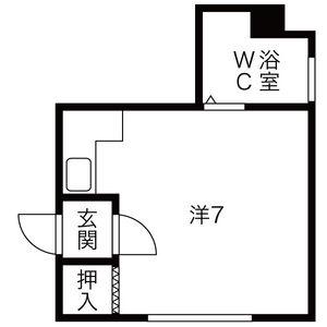 コーポ幸来(ワンルーム/2階)の間取り写真