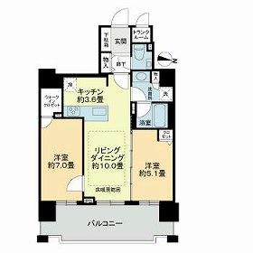 ライオンズ札幌中央レガシア(2LDK/5階)の間取り写真