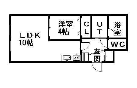 カピテーヌ円山(1LDK/3階)の間取り写真