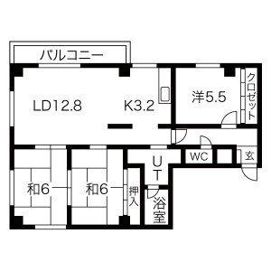 ユニティー北円山(3LDK/3階)の間取り写真