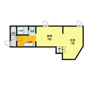 キラメック知事公館Ⅰ・Ⅱ(1LDK/1階)の間取り写真