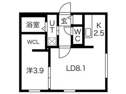 NOVA山鼻(1LDK/2階)の間取り写真