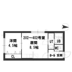 グランメール光(1LDK/3階)の間取り写真