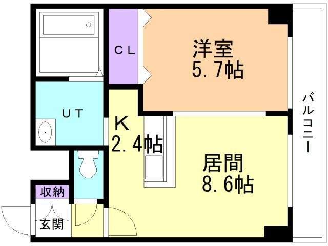 レゾ札幌(1LDK/3階)の間取り写真
