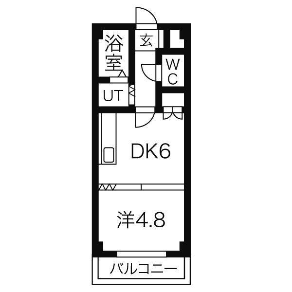 OMレジデンス宮の森(1DK/3階)の間取り写真