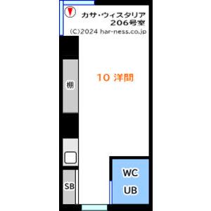 カサウィスタリア(ワンルーム/2階)の間取り写真