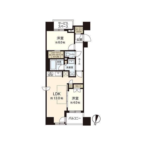 パークリュクス札幌大通公園(2LDK/8階)の間取り写真