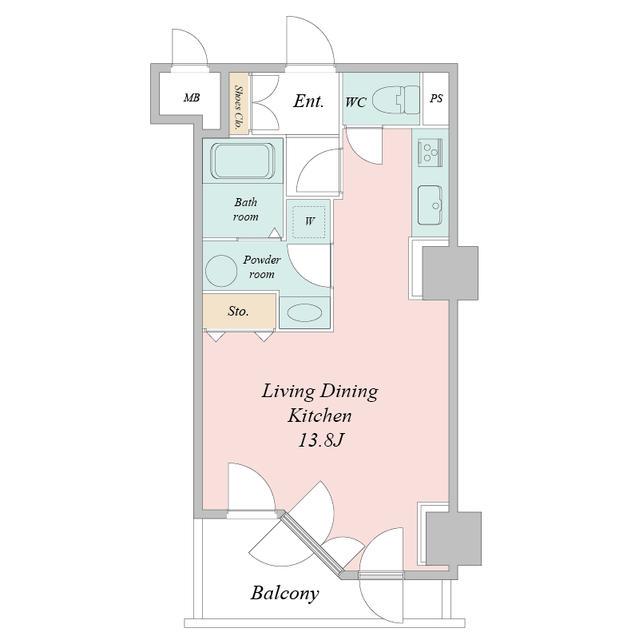 UURコート札幌南三条プレミアタワー(ワンルーム/15階)の間取り写真