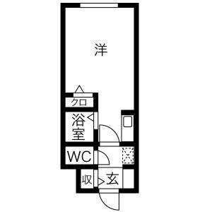 ファーロックコートK18(1K/2階)の間取り写真