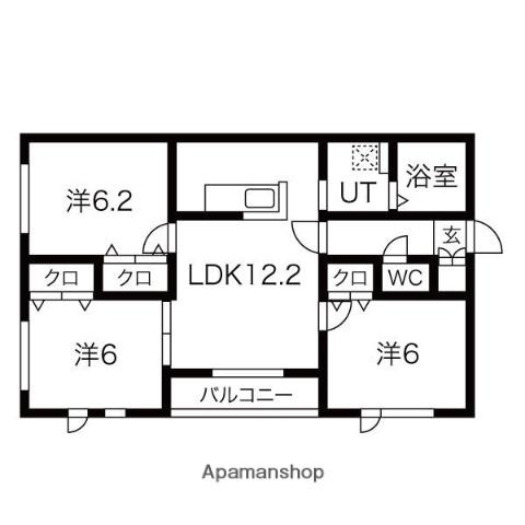 L・A大通(3LDK/2階)の間取り写真