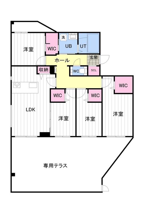 ONE YAMAHANA(4LDK/1階)の間取り写真