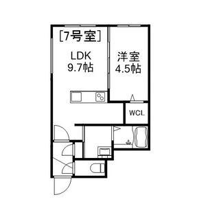 ALIVIS美園(1LDK/2階)の間取り写真