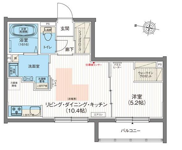 エフュート北円山(1LDK/3階)の間取り写真