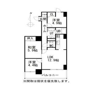 セザール伏見(3LDK/2階)の間取り写真