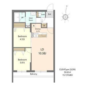 S-RESIDENCE医大南ALTIER(2LDK/1階)の間取り写真