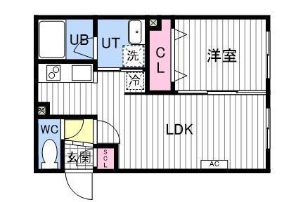 ASTER S14(1LDK/1階)の間取り写真