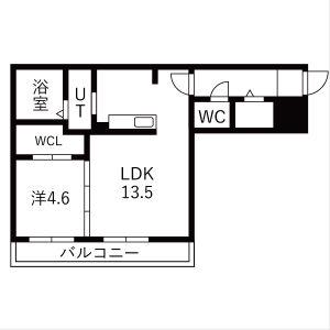 北23西8MS(1LDK/2階)の間取り写真