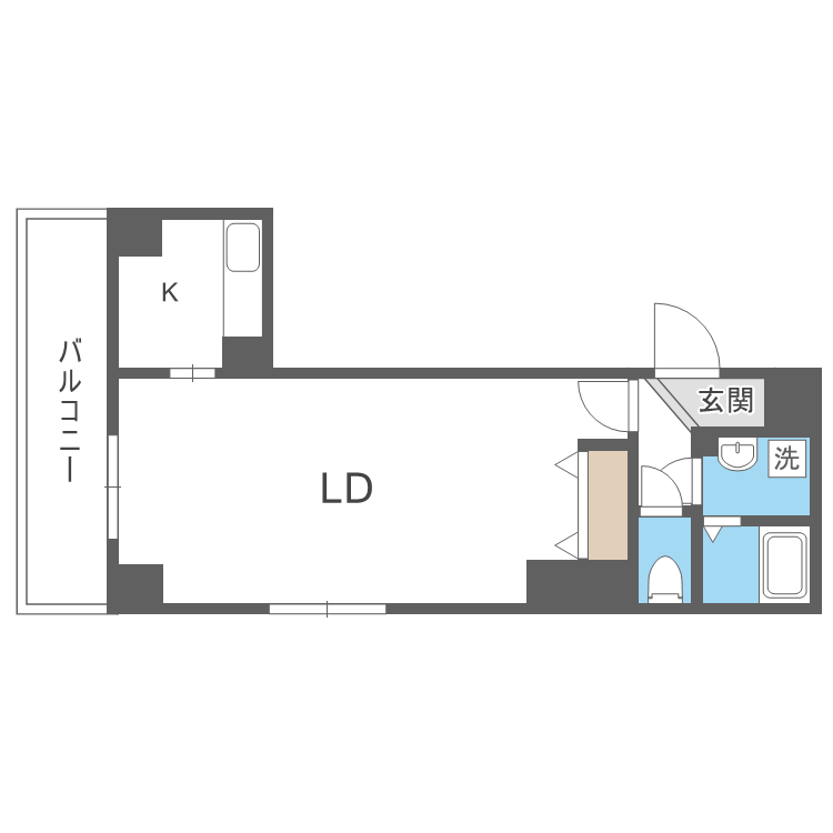 I-FRONT NAEBO (1K/6階)の間取り写真