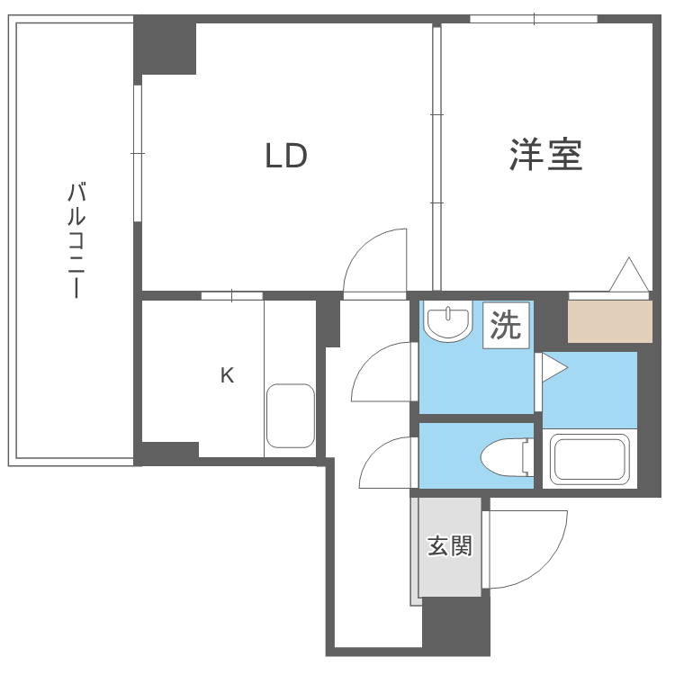 I-FRONT NAEBO (1LDK/5階)の間取り写真