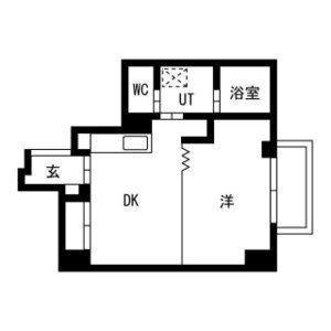 クレアシオン桑園Ⅱ(1DK/7階)の間取り写真