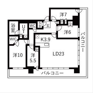 ライオンズタワー札幌(4LDK/24階)の間取り写真