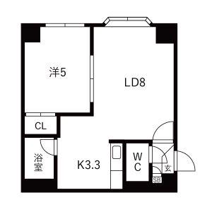 アクアボーン8・8(1LDK/5階)の間取り写真