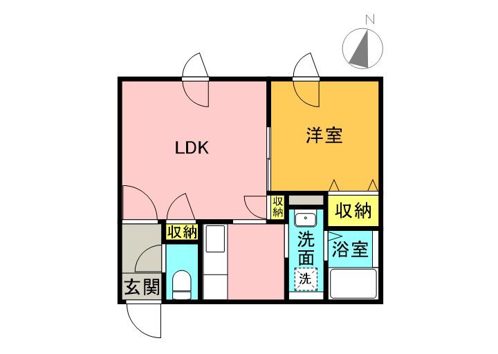 DAITO RESIDENCE 中央区役所前(1LDK/5階)の間取り写真