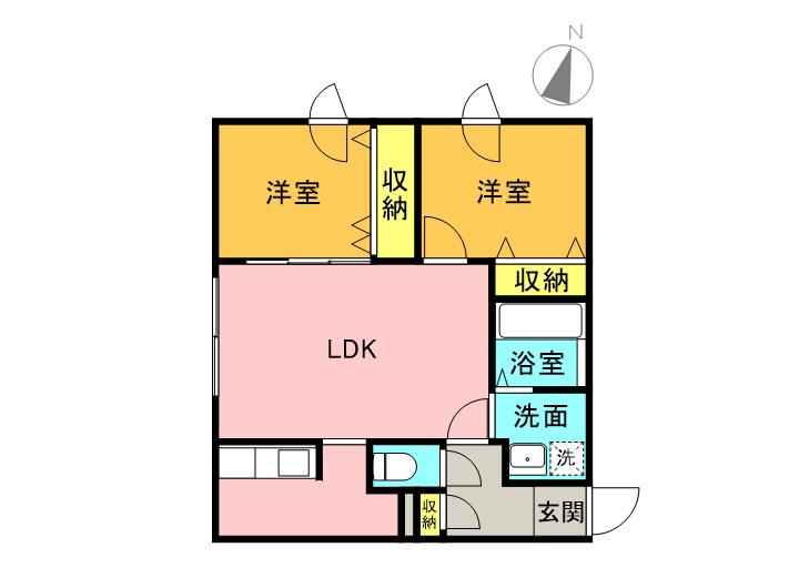 DAITO RESIDENCE 中央区役所前(1LDK/5階)の間取り写真