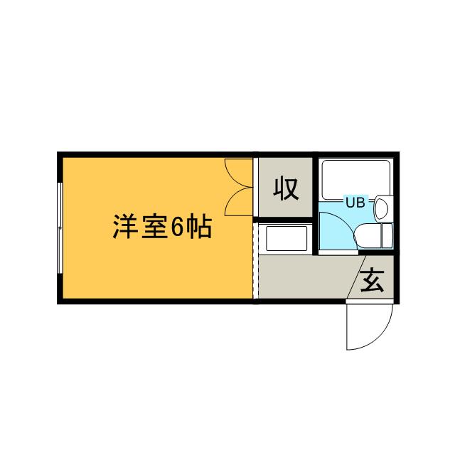 円山フラワーハウスC(ワンルーム/3階)の間取り写真