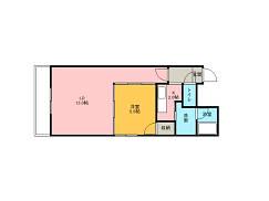 ラ・シュエット宮の森(1LDK/2階)の間取り写真