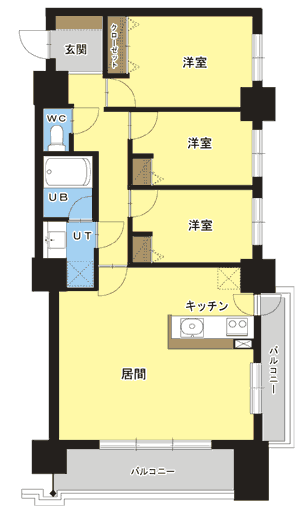レジディア円山北5条(3LDK/11階)の間取り写真