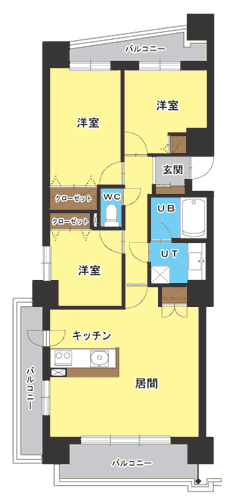 レジディア円山北5条(3LDK/10階)の間取り写真