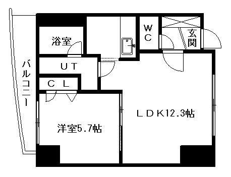 HYDE PARK(1LDK/9階)の間取り写真