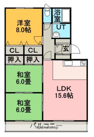 アビタシオンヤマダ(3LDK/4階)の間取り写真