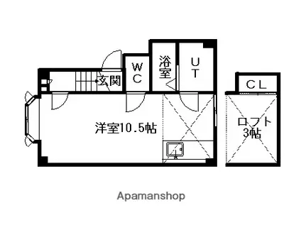 フラワーパークハイツ(1K/1階)の間取り写真