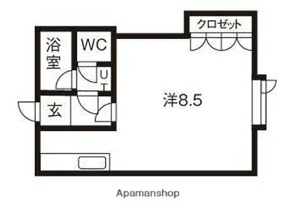 文京台レジデンス1(ワンルーム/2階)の間取り写真