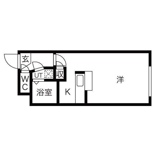 アムール文京台(1K/4階)の間取り写真