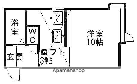 AMS文京台27B(ワンルーム/1階)の間取り写真