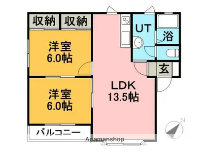 ハイツ新栄台壱番館(2LDK/2階)の間取り写真