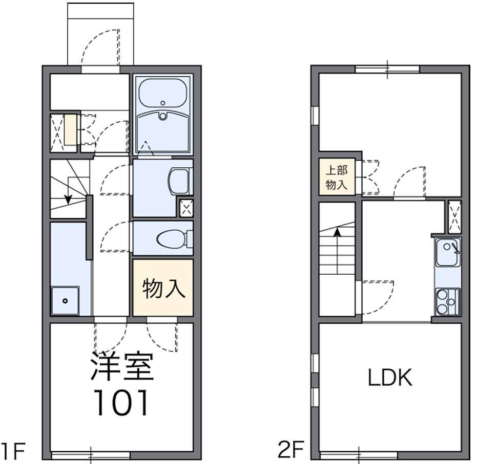 レオネクストMISAKI(2DK/1階)の間取り写真