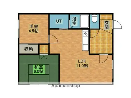 プラムハイツ(2LDK/2階)の間取り写真