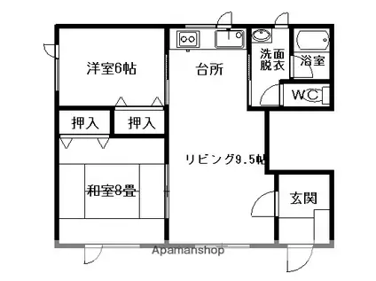 ＫＩマンション(2LDK)の間取り写真