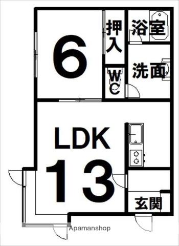 コーポフラワーⅢ(1LDK/1階)の間取り写真