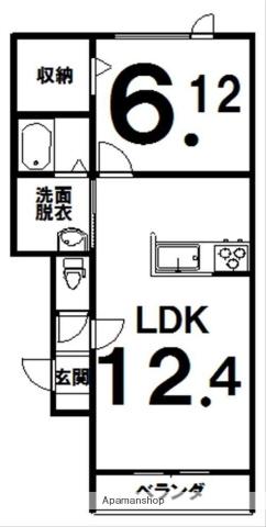 デスパシオⅡ(1LDK/1階)の間取り写真