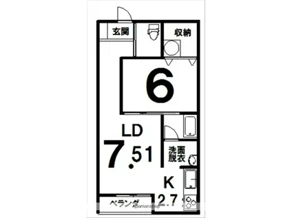 ユトリロ電信通(1LDK/3階)の間取り写真