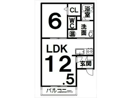 ALAISE161(1LDK/2階)の間取り写真