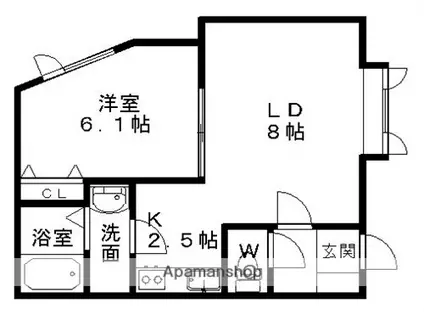 コンフォート41(1LDK/2階)の間取り写真