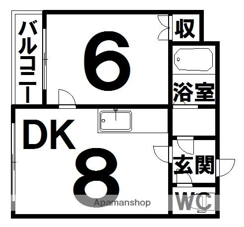 マーベリック帯広(1DK/1階)の間取り写真